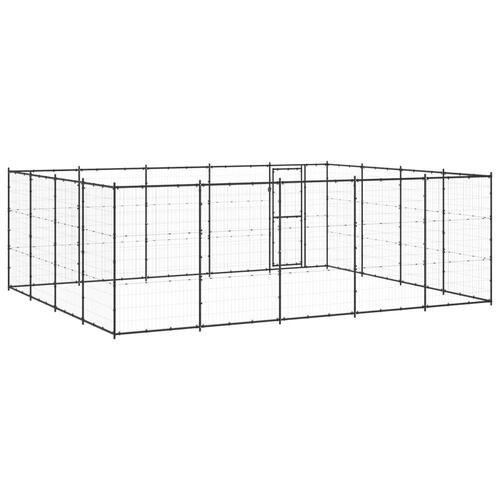 Udendørs hundebur 24,2 m² stål