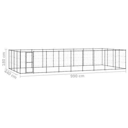 Udendørs hundebur 43,56 m² stål