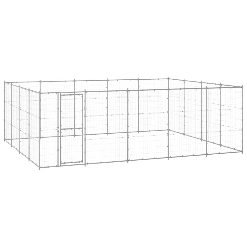 Udendørs hundebur 24,2 m² galvaniseret stål
