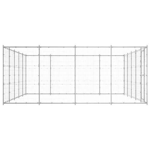 Udendørs hundebur 24,2 m² galvaniseret stål