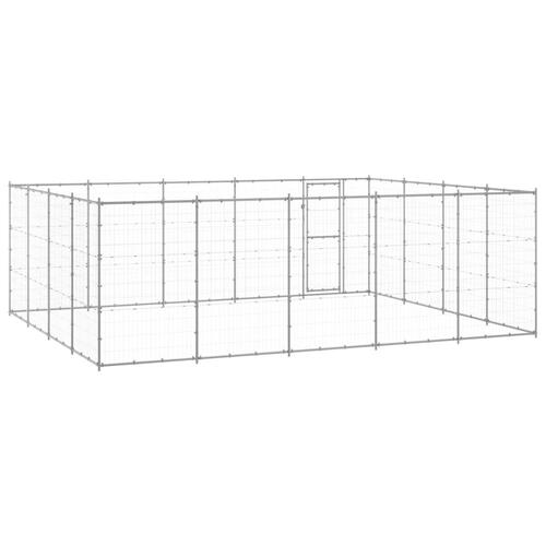 Udendørs hundebur 24,2 m² galvaniseret stål