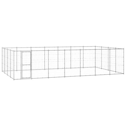 Udendørs hundebur 33,88 m² galvaniseret stål