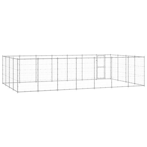 Udendørs hundebur 33,88 m² galvaniseret stål