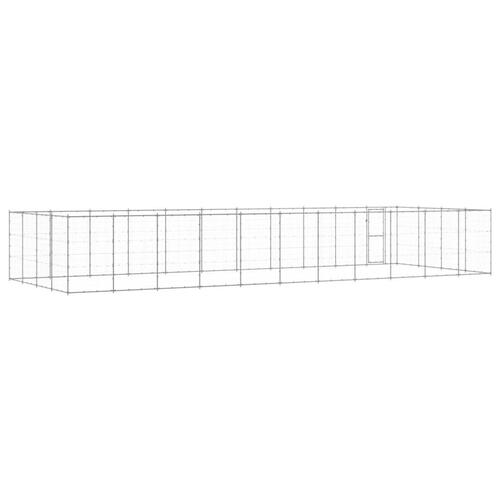 Udendørs hundebur 43,56 m² galvaniseret stål