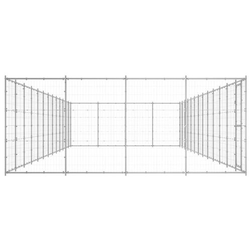 Udendørs hundebur 53,24 m² galvaniseret stål