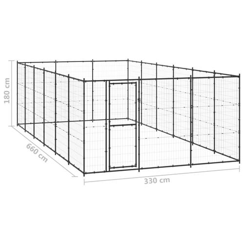 Udendørs hundebur 21,78 m² stål