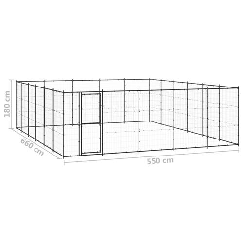 Udendørs hundebur 36,3 m² stål