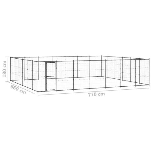 Udendørs hundebur 50,82 m² stål