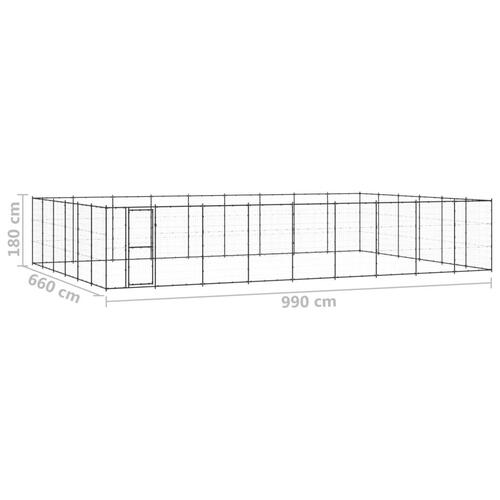 Udendørs hundebur 65,34 m² stål