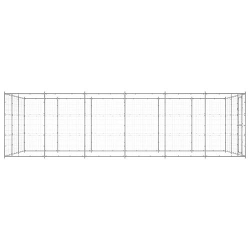 Udendørs hundebur 21,78 m² galvaniseret stål