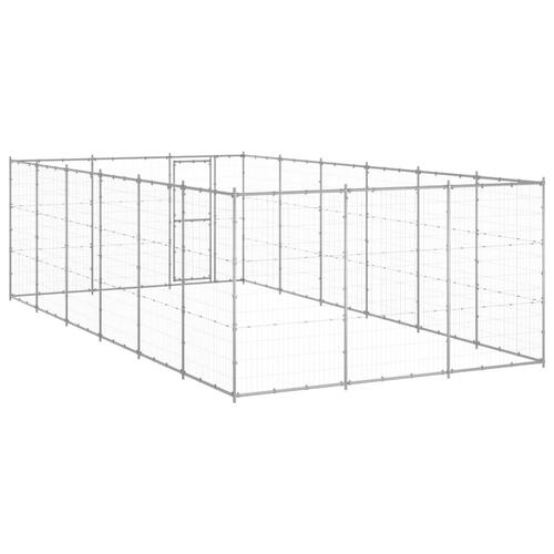 Udendørs hundebur 21,78 m² galvaniseret stål