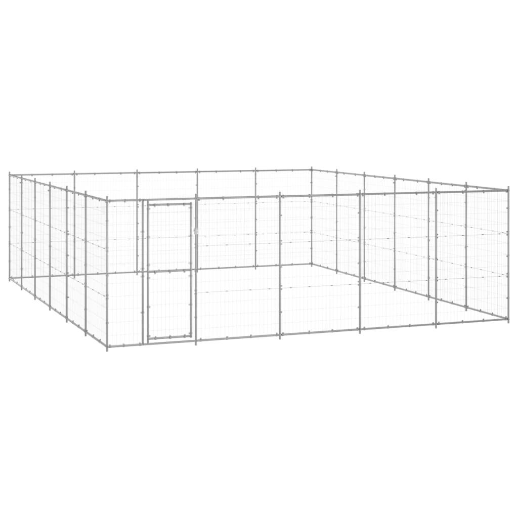 Udendørs hundebur 36,3 m² galvaniseret stål