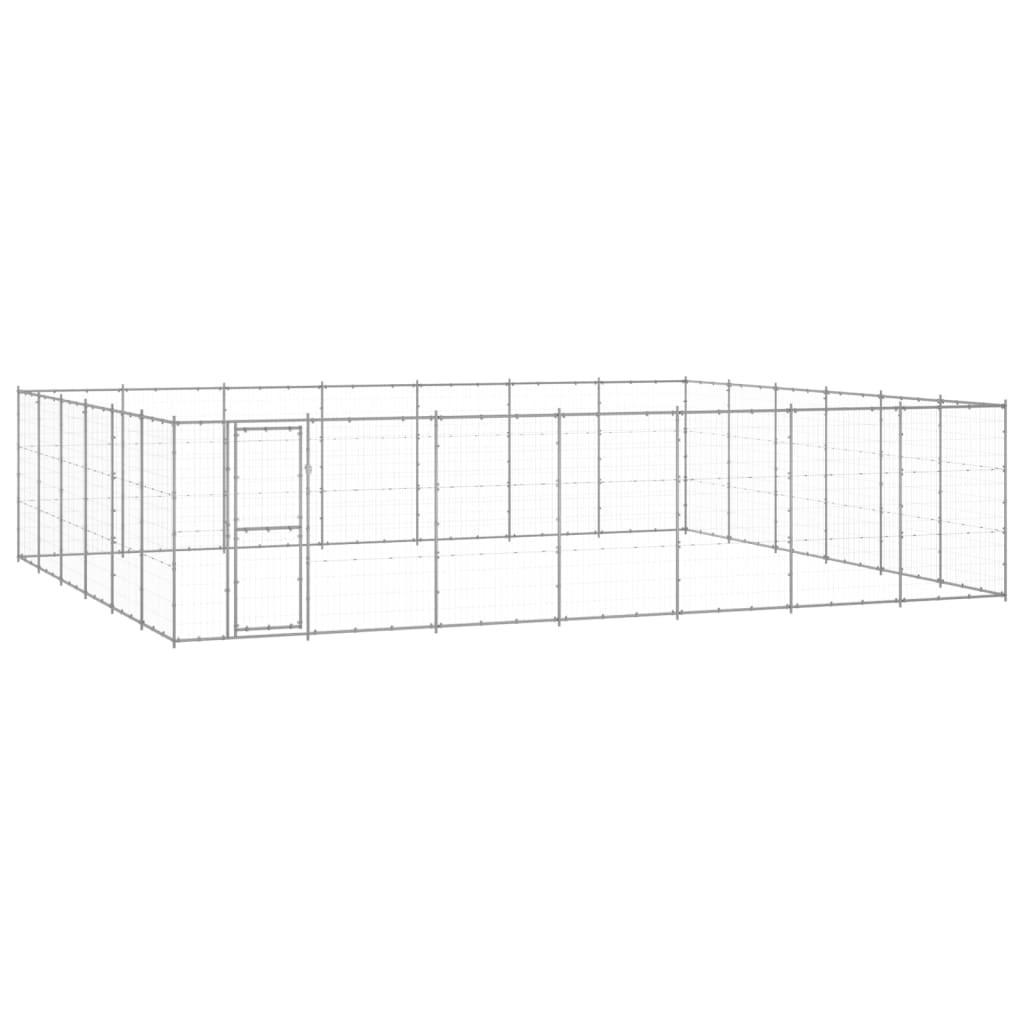 Udendørs hundebur 50,82 m² galvaniseret stål