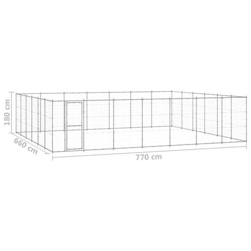Udendørs hundebur 50,82 m² galvaniseret stål