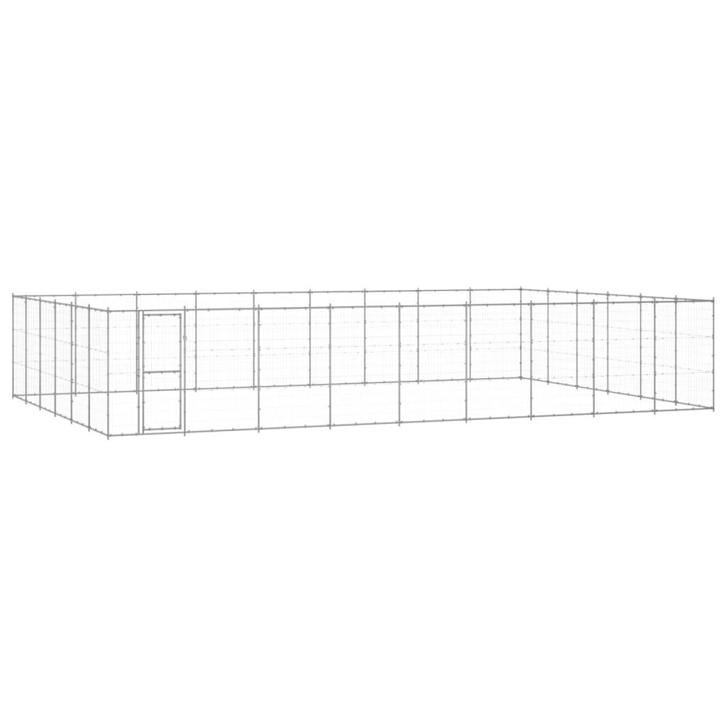 Udendørs hundebur 65,34 m² galvaniseret stål