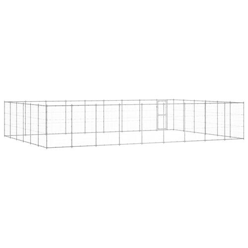 Udendørs hundebur 65,34 m² galvaniseret stål