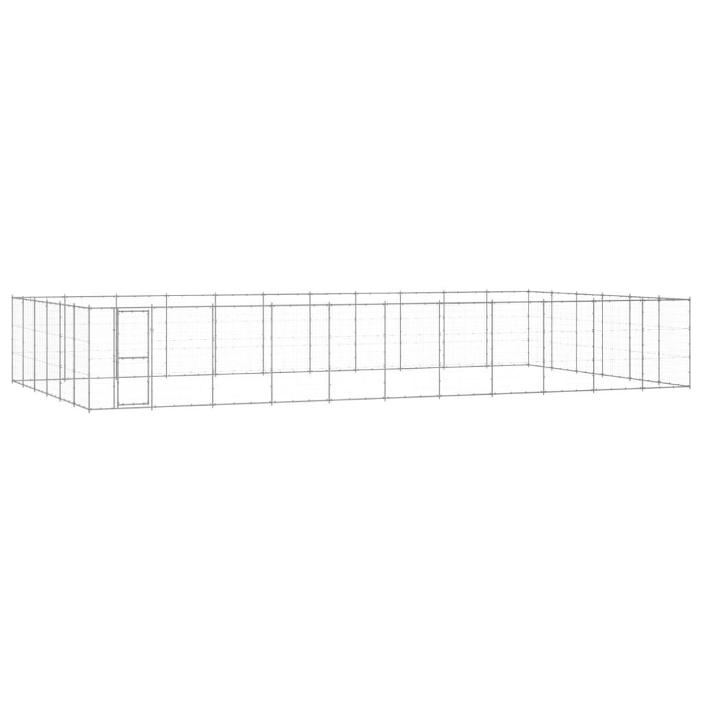 Udendørs hundebur 79,86 m² galvaniseret stål