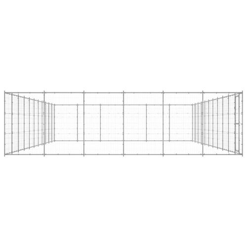Udendørs hundebur 79,86 m² galvaniseret stål