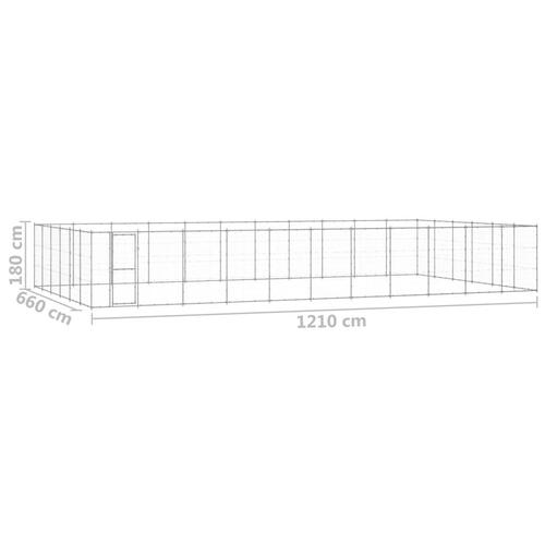 Udendørs hundebur 79,86 m² galvaniseret stål