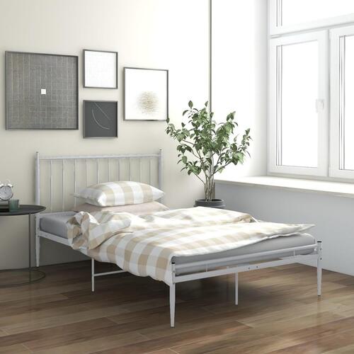 Sengestel 120x200 cm metal hvid