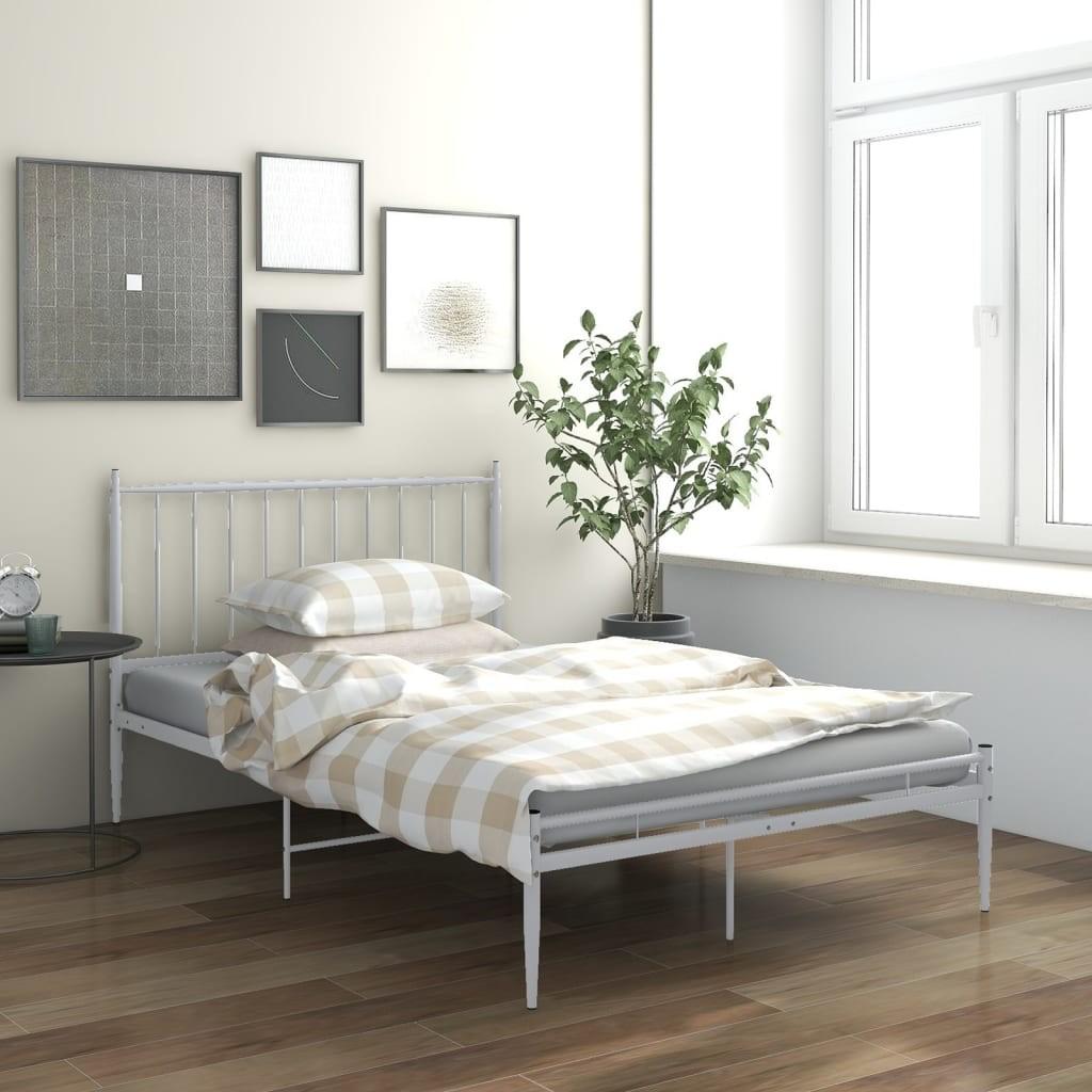 Sengestel 120x200 cm metal hvid