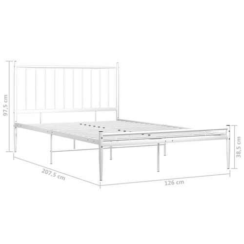 Sengestel 120x200 cm metal hvid