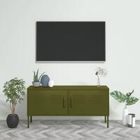 Tv-skab 105x35x50 cm stål olivengrøn