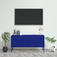 Tv-skab 105x35x50 cm stål Marineblå