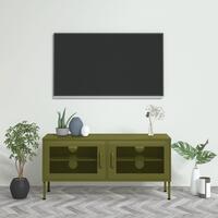 Tv-skab 105x35x50 cm stål olivengrøn