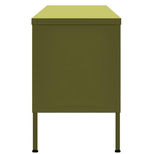 Tv-skab 105x35x50 cm stål olivengrøn