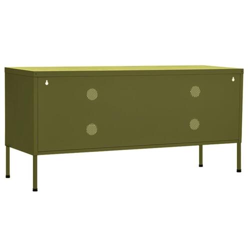 Tv-skab 105x35x50 cm stål olivengrøn