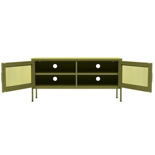 Tv-skab 105x35x50 cm stål olivengrøn