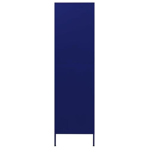 Garderobeskab 90x50x180 cm stål marineblå