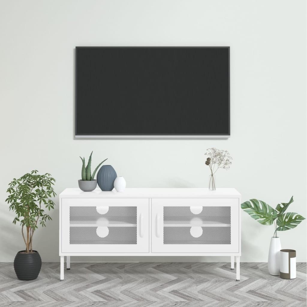 Tv-skab 105x35x50 cm stål hvid