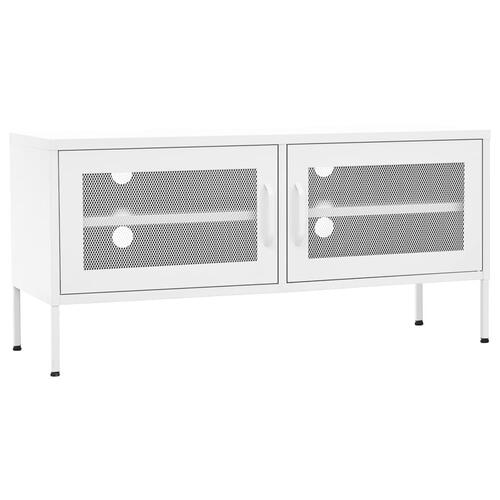 Tv-skab 105x35x50 cm stål hvid