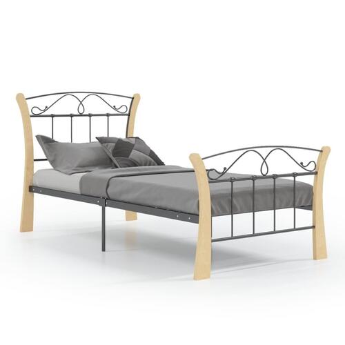 Sengestel 90x200 cm metal sort