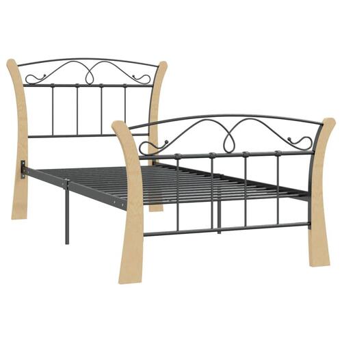 Sengestel 90x200 cm metal sort