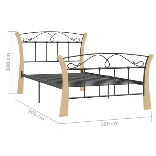 Sengestel 100x200 cm metal sort