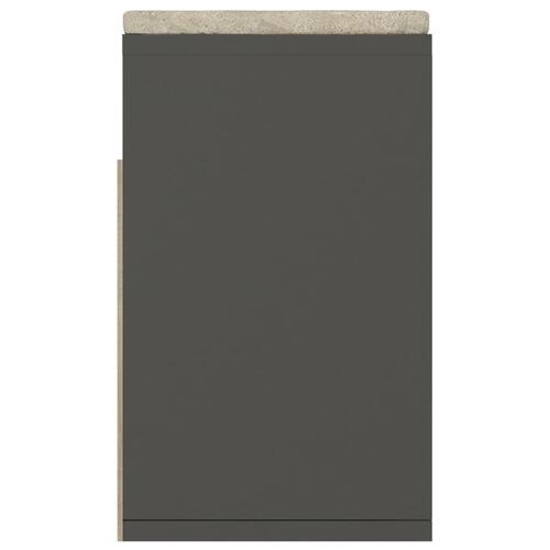 Skobænk med hynde 104x30x49 cm spånplade grå
