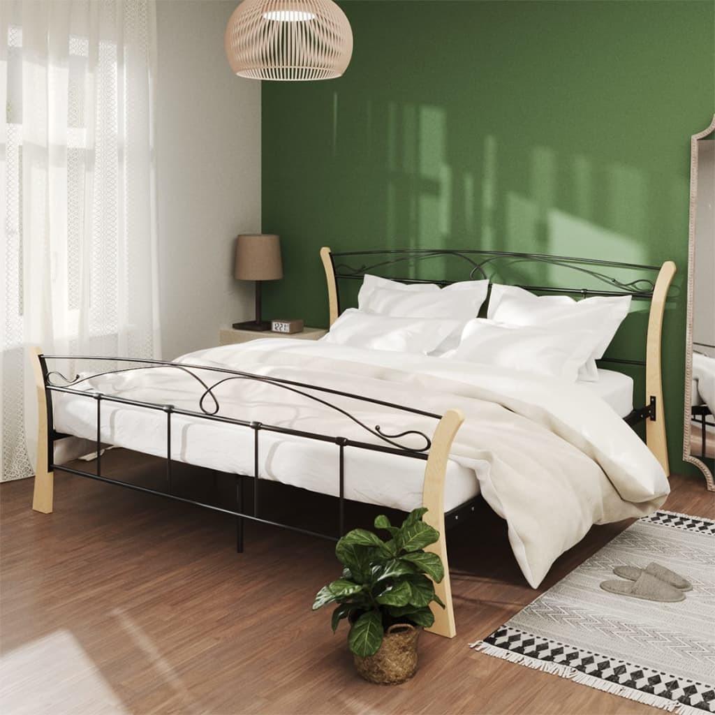 Sengestel 180x200 cm metal sort