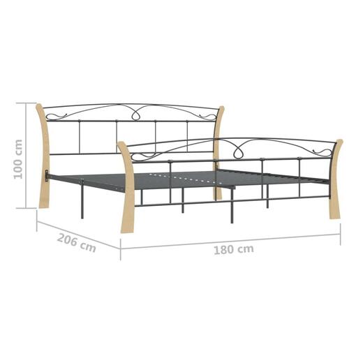 Sengestel 180x200 cm metal sort