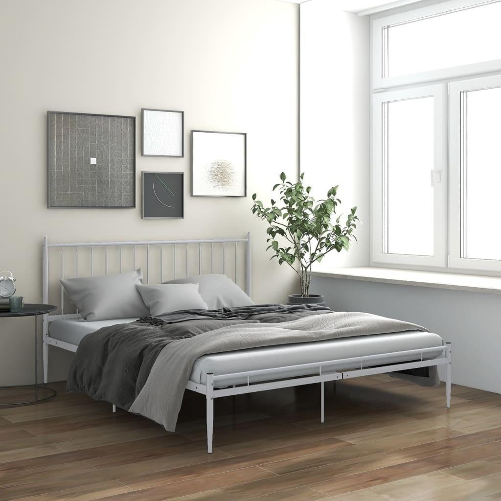 Sengestel 140x200 cm metal hvid