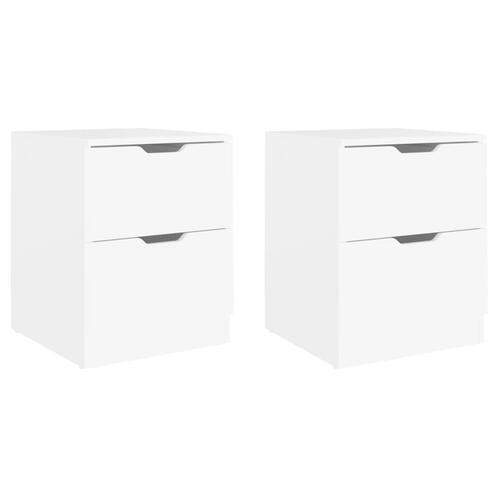 Sengeskabe 2 stk. 40x40x50 cm spånplade hvid