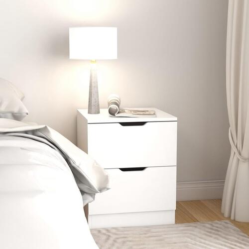 Sengeskabe 2 stk. 40x40x50 cm spånplade hvid