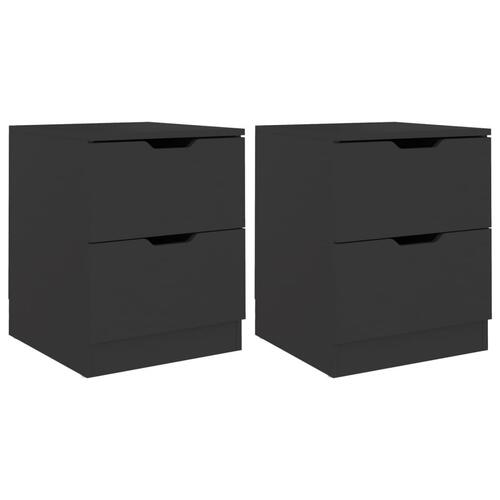 Sengeskabe 2 stk. 40x40x50 cm spånplade sort