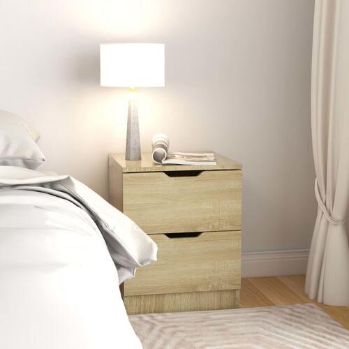 Sengeborde 2 stk. 40x40x50 cm spånplade sonoma-eg