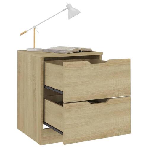 Sengeborde 2 stk. 40x40x50 cm spånplade sonoma-eg