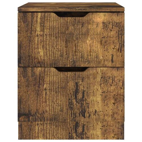 Sengeborde 2 stk. 40x40x50 cm spånplade røget egetræsfarve