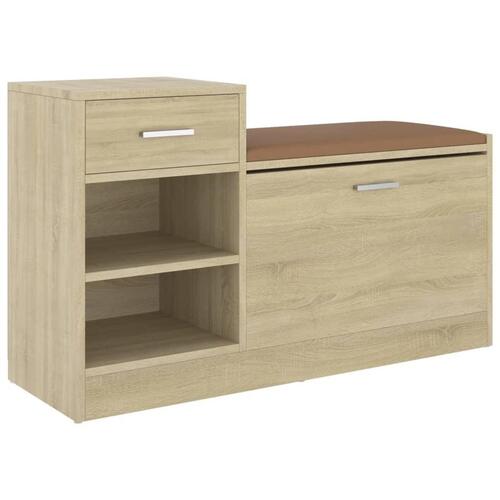 Skobænk 94,5x31x57 cm konstrueret træ sonoma-eg