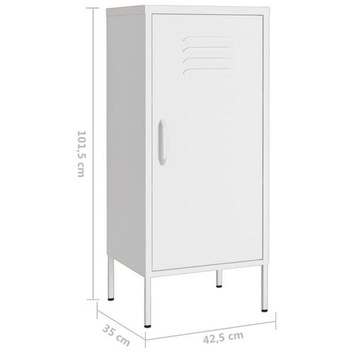 Opbevaringsskab 42,5x35x101,5 cm stål hvid